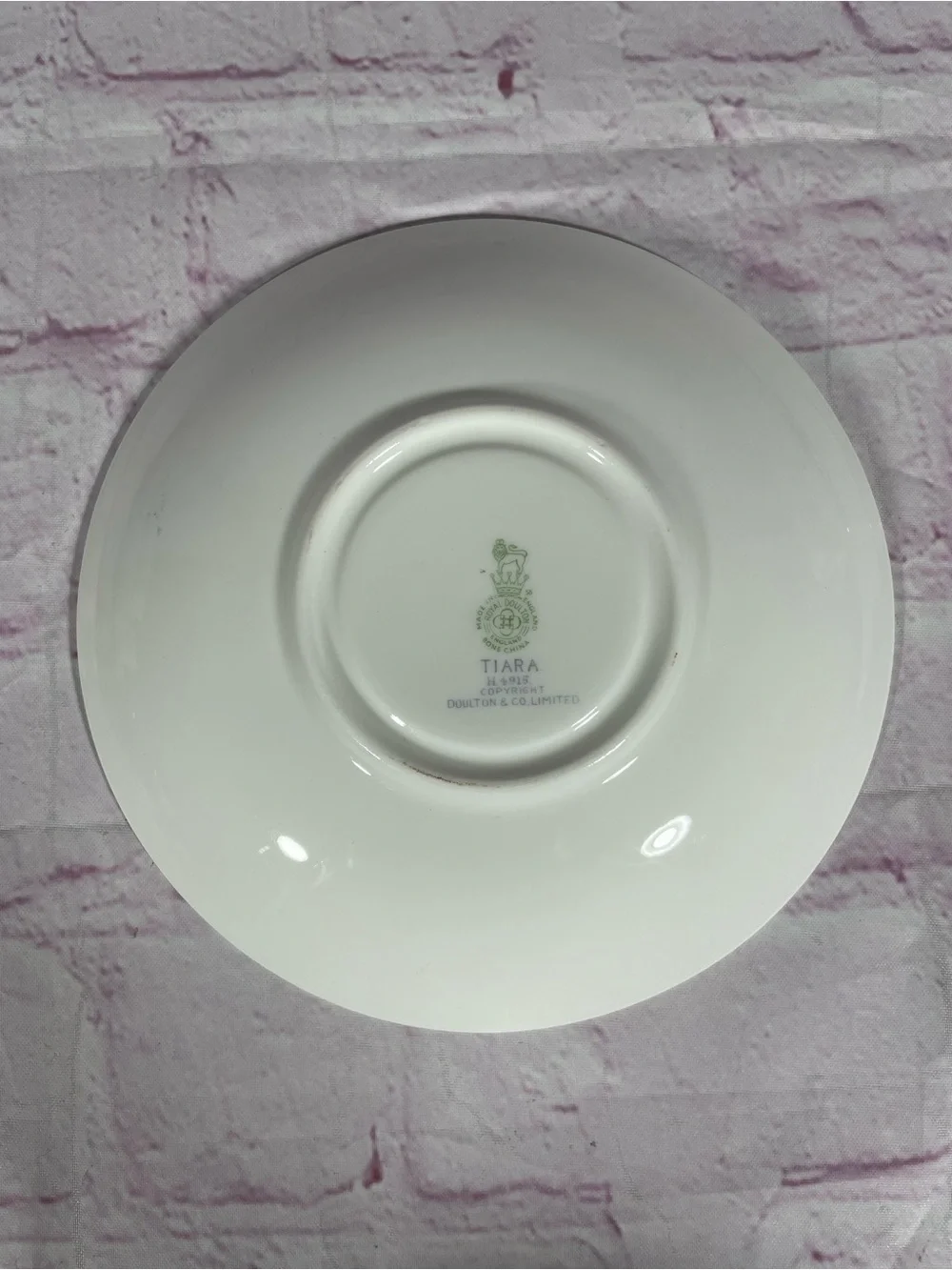 Vintage Royal Doulton Tiara Footed Cup and Saucer Set Blue and Green Backstamp